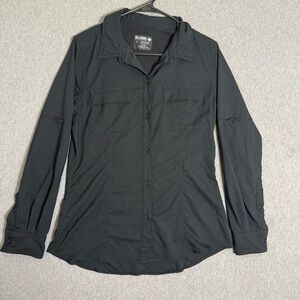 Women Reel Legends Saltwater Black Small Long Sleeve Button Down Fishing Shirt